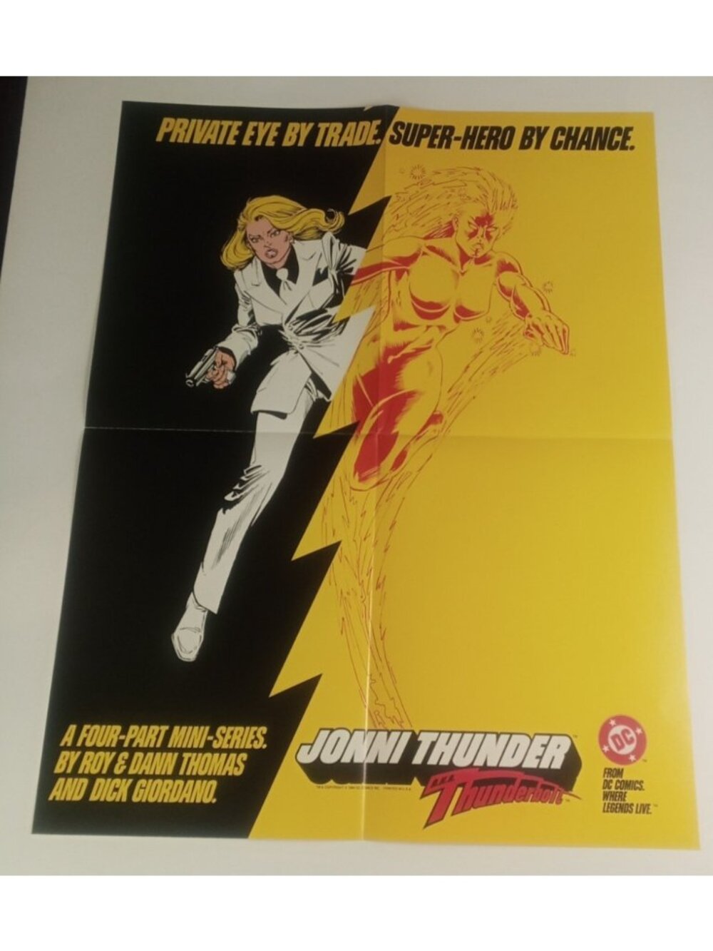 1984 DC Comics Thunder Thunder Giordano Shop Promo Poster 21.5x16.5"